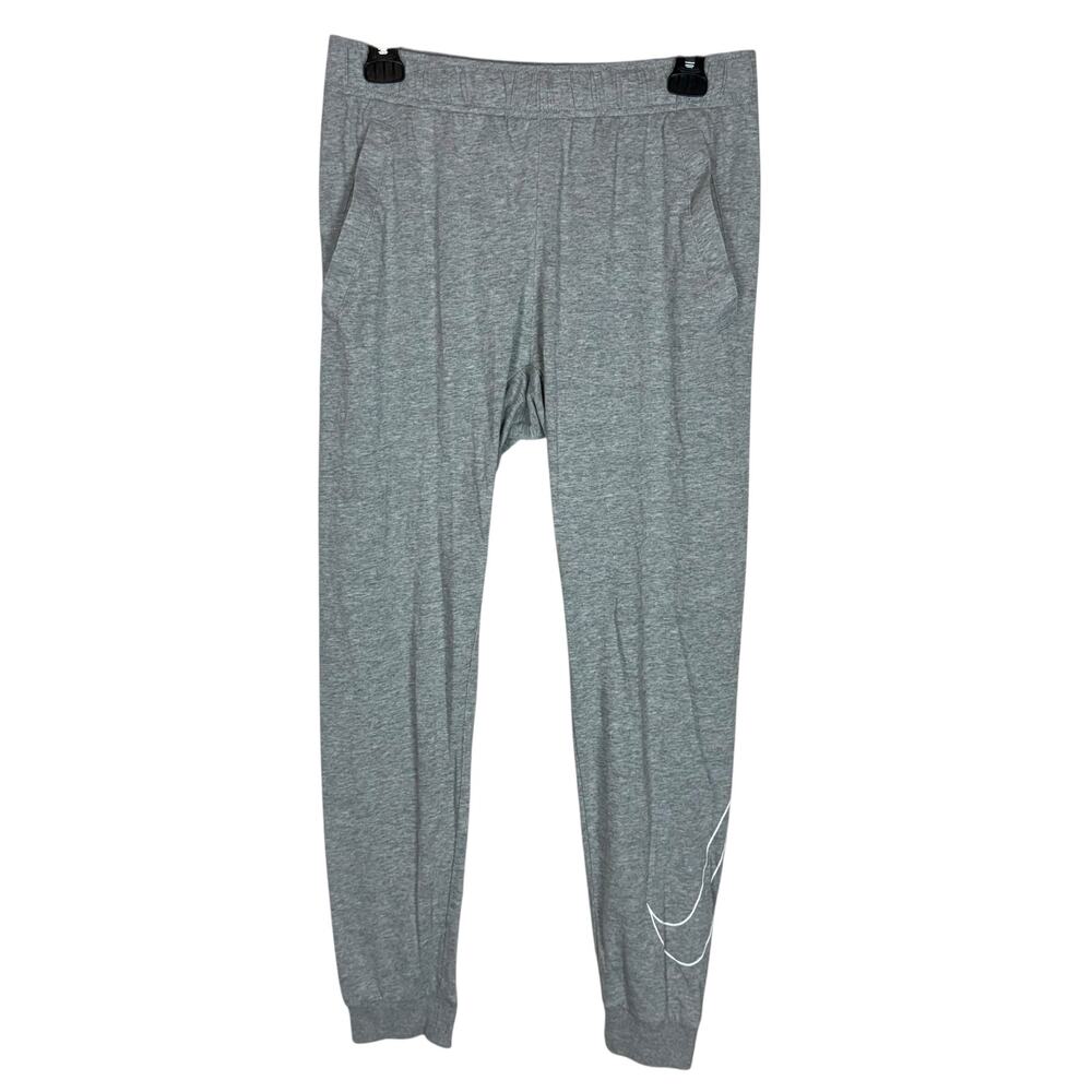 Nike‎ Jogger Pants Men's Small Heather Gray Swoosh Dri-Fit Cotton Performance